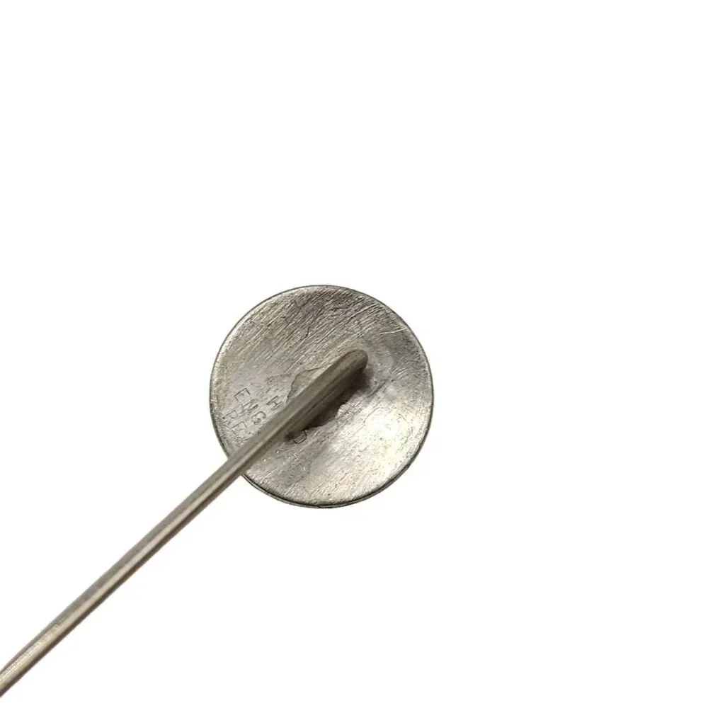 Hand Engraved Pewter Owl Hat Pin Silver Tone Vintage